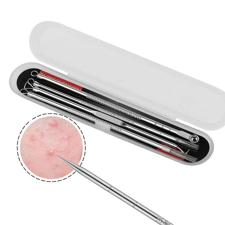 4PCS Blackhead Remover Acne Needle Tools Set Face Cleaning Black Dots Pimple Comedone Extractor Pore Cleaner Skin Care Products