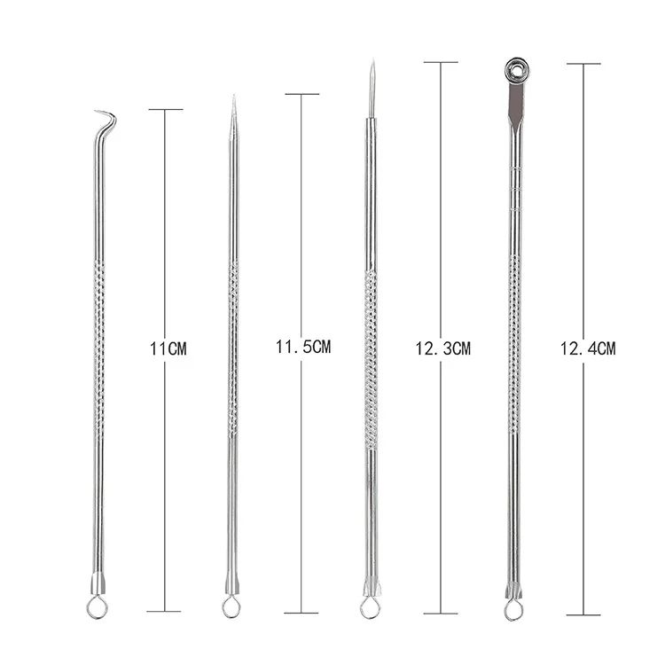 4PCS Blackhead Remover Acne Needle Tools Set Face Cleaning Black Dots Pimple Comedone Extractor Pore Cleaner Skin Care Products
