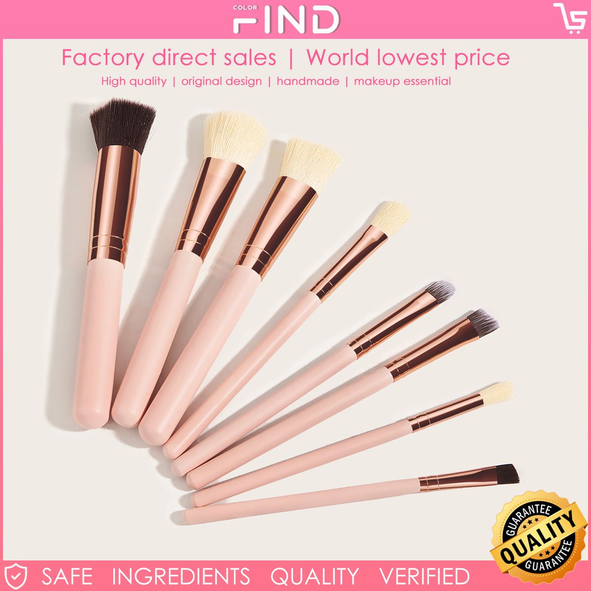 8pcs High-End Professional Makeup Brushes Set with Bucket Blush Powder Eyeshadow Eyebrow Foundation Beauty Makeup Tool Brochas
