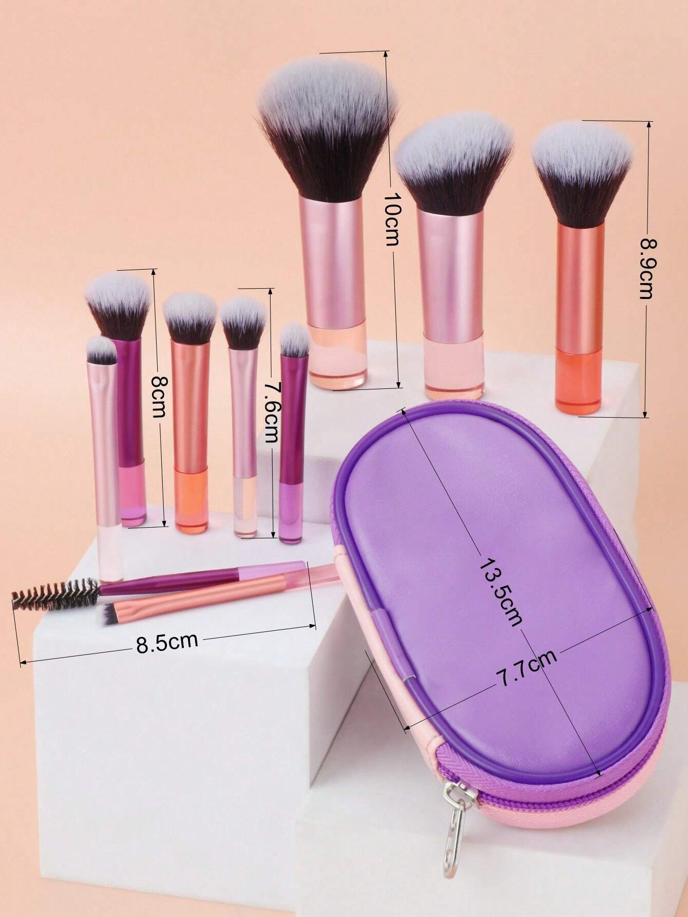 10pcs Mini Makeup Brush Set Powder Eyeshadow Foundation Blush Blender Concealer Beauty Makeup Tools Brush Professional Supplies