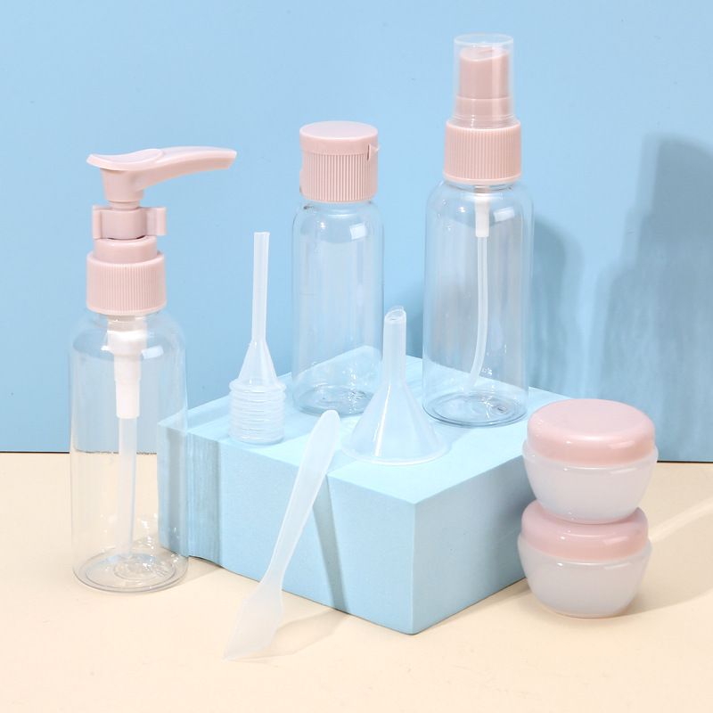 8pc/Set Travel Mini Makeup Cosmetic Face Cream Pot Bottles Plastic Transparent Empty Make Up Container Bottle Travel Accessories