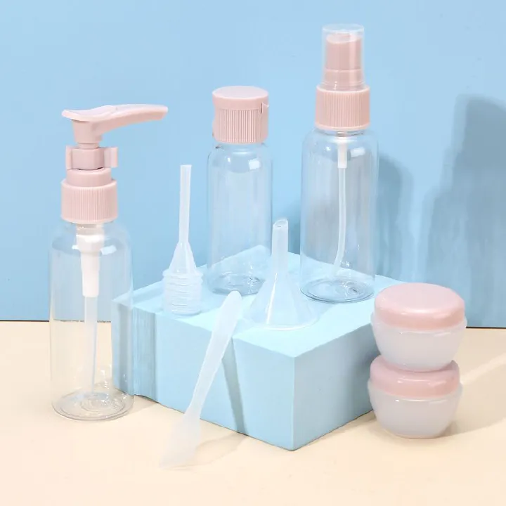 8pc/Set Travel Mini Makeup Cosmetic Face Cream Pot Bottles Plastic Transparent Empty Make Up Container Bottle Travel Accessories