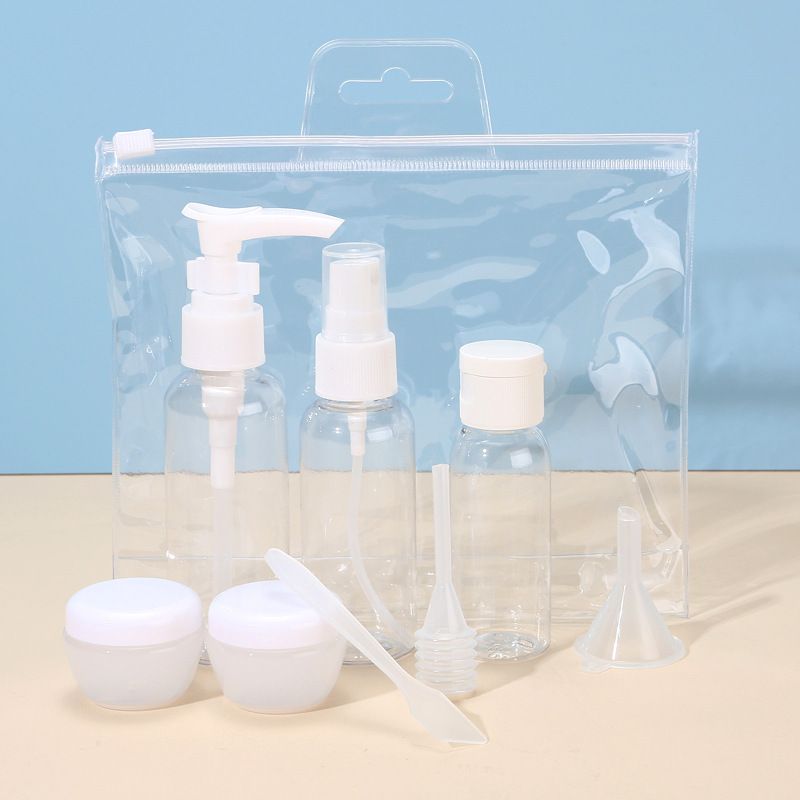 8pc/Set Travel Mini Makeup Cosmetic Face Cream Pot Bottles Plastic Transparent Empty Make Up Container Bottle Travel Accessories
