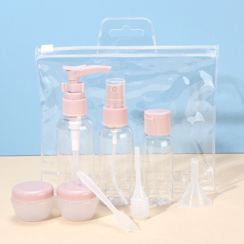 8pc/Set Travel Mini Makeup Cosmetic Face Cream Pot Bottles Plastic Transparent Empty Make Up Container Bottle Travel Accessories