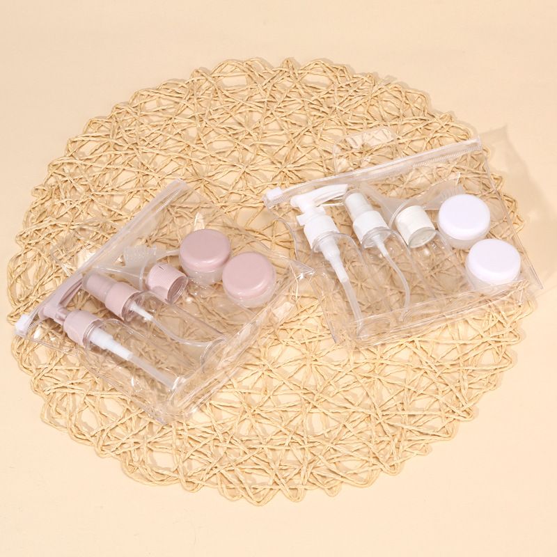 8pc/Set Travel Mini Makeup Cosmetic Face Cream Pot Bottles Plastic Transparent Empty Make Up Container Bottle Travel Accessories