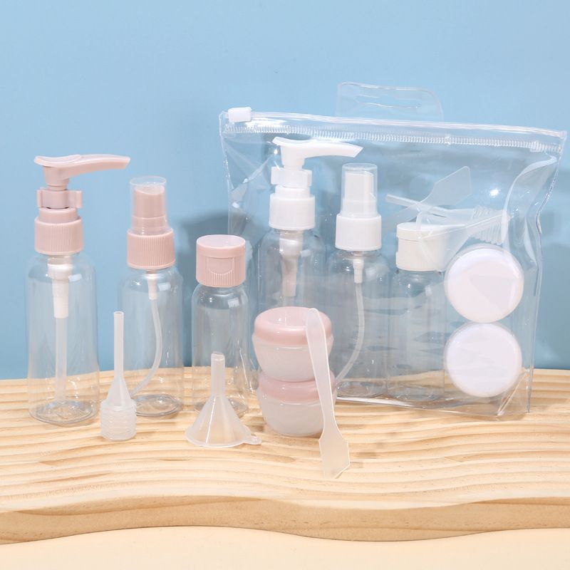 8pc/Set Travel Mini Makeup Cosmetic Face Cream Pot Bottles Plastic Transparent Empty Make Up Container Bottle Travel Accessories