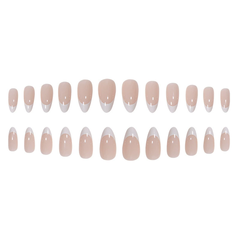 24Pcs/Set Almond Gradient Press On Nail Art Wearable Fake Nails Pointed Simple Ballet Coffin Reusable False Nails Tips Finished