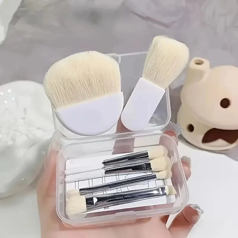 6Pcs Mini Box Makeup Brushes Portable Cosmetic Powder Foundation Blush Blending Concealer Make Up Brushes Beauty Makeup Tools