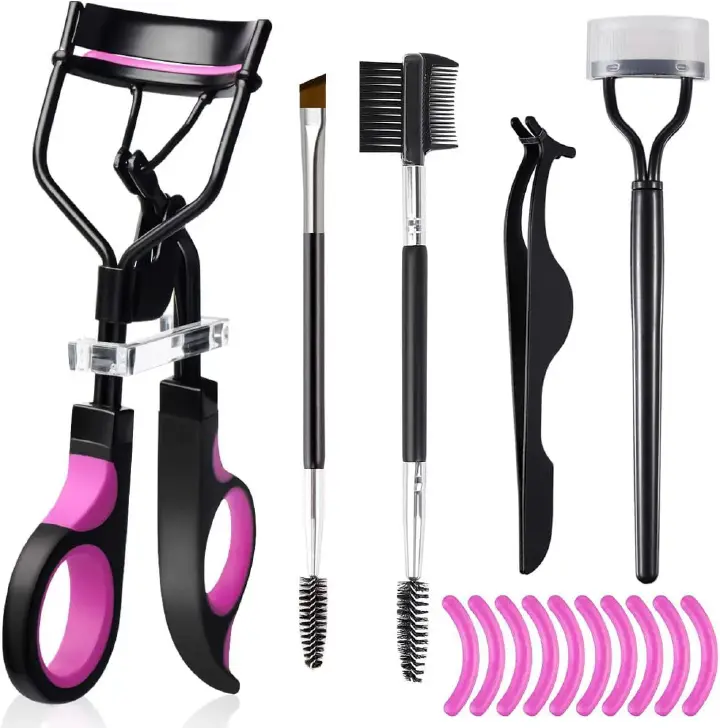 3/15pcs Eyelash Curler Set With Replacement Pads For Women Eyelashes Curling Tweezers Clips Lash Mascara Wands Brush Makeup Tool