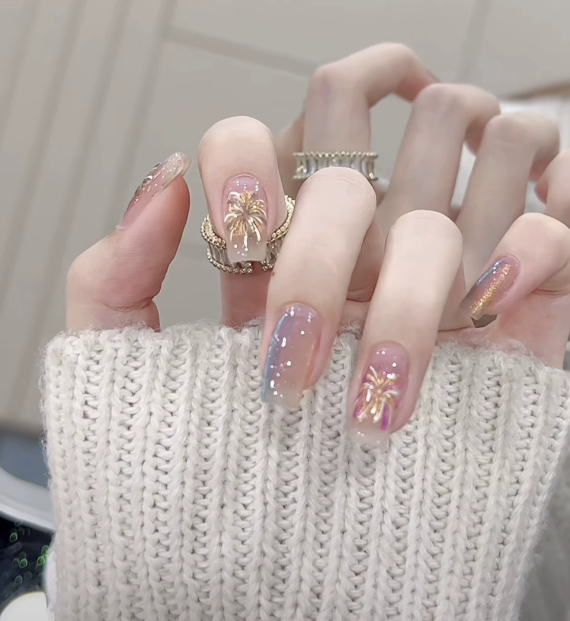 3D Pink Almond False Nails Butterfly Ballet With French Design Wearable Fake Nails Simple Artificial Press on Nails Tips Art 24Pcs E0143