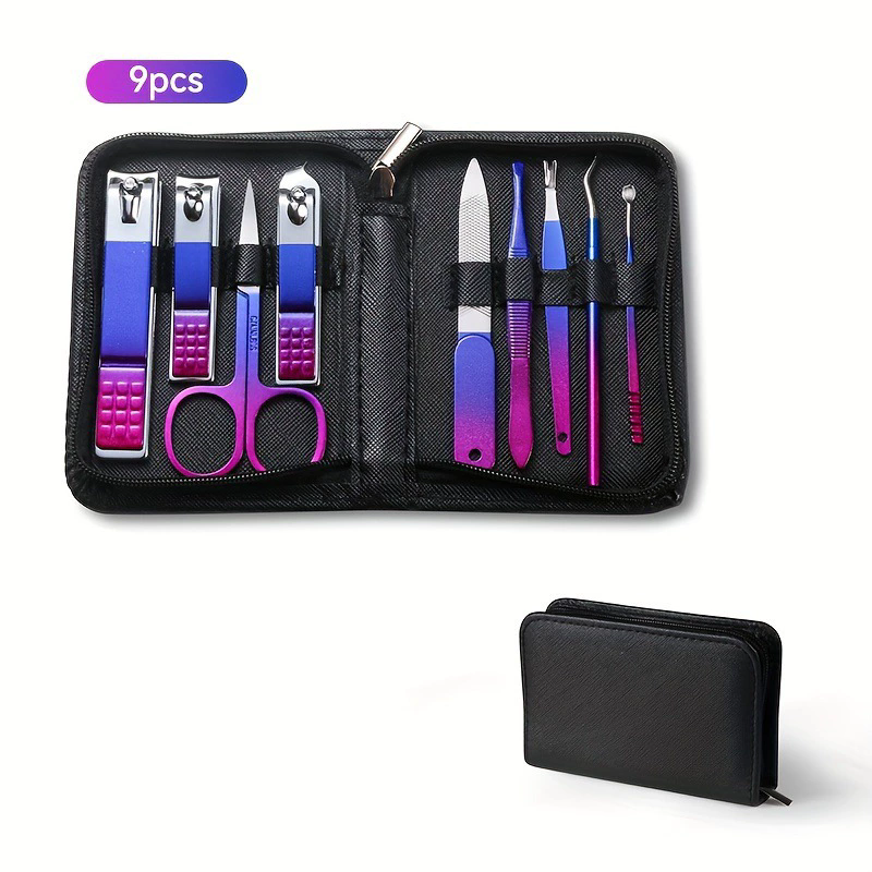 6-18pcs Set Professional Stainless Steel Manicure & Pedicure Kit Precision Nail Care with Travel Case with Nail Clipper Scissor