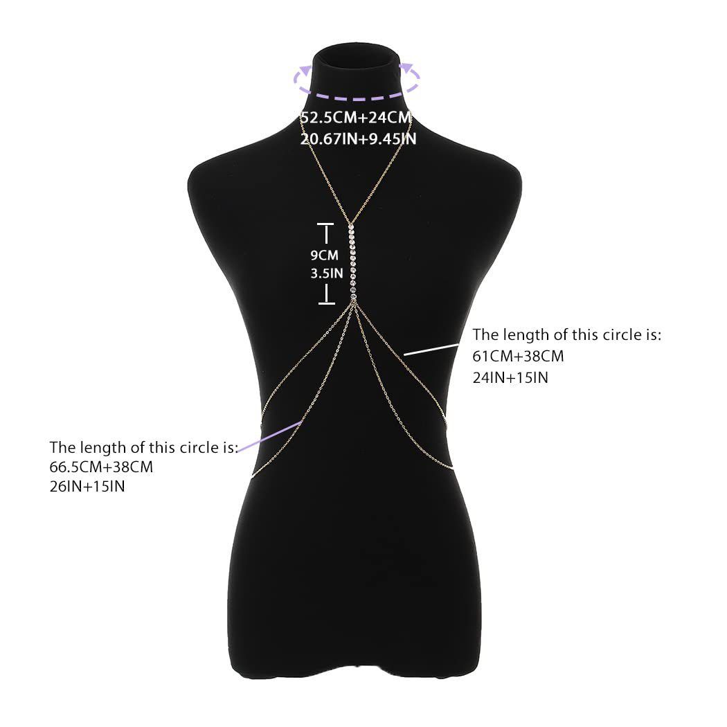 New Women Sexy Fashion Black Bead Chest Chain Body Jewelry Trend Punk Metal Tassel Waist Belly Chain Strap Decorate Street Style