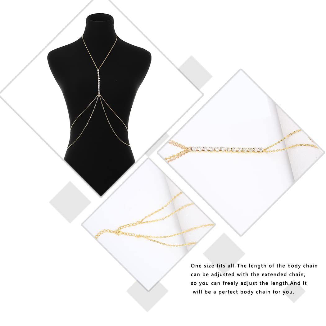 New Women Sexy Fashion Black Bead Chest Chain Body Jewelry Trend Punk Metal Tassel Waist Belly Chain Strap Decorate Street Style