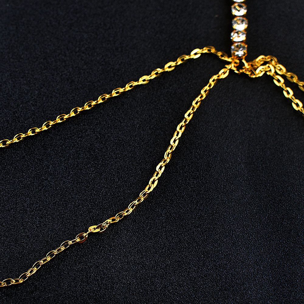 New Women Sexy Fashion Black Bead Chest Chain Body Jewelry Trend Punk Metal Tassel Waist Belly Chain Strap Decorate Street Style