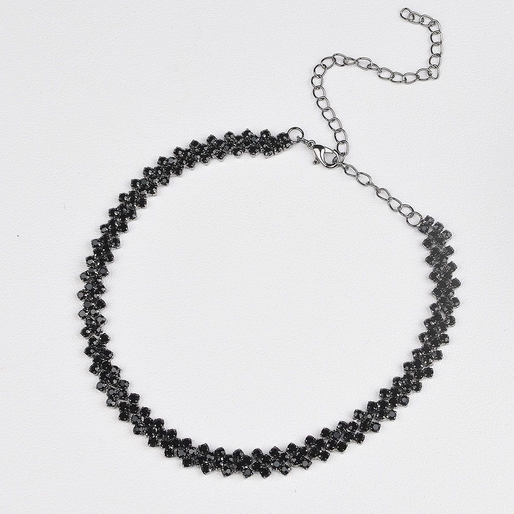 Luxury Shiny Full Rhinestone Choker Necklace for Women Personalized Geometric Crystal Necklaces Wedding Jewelry Party Gifts