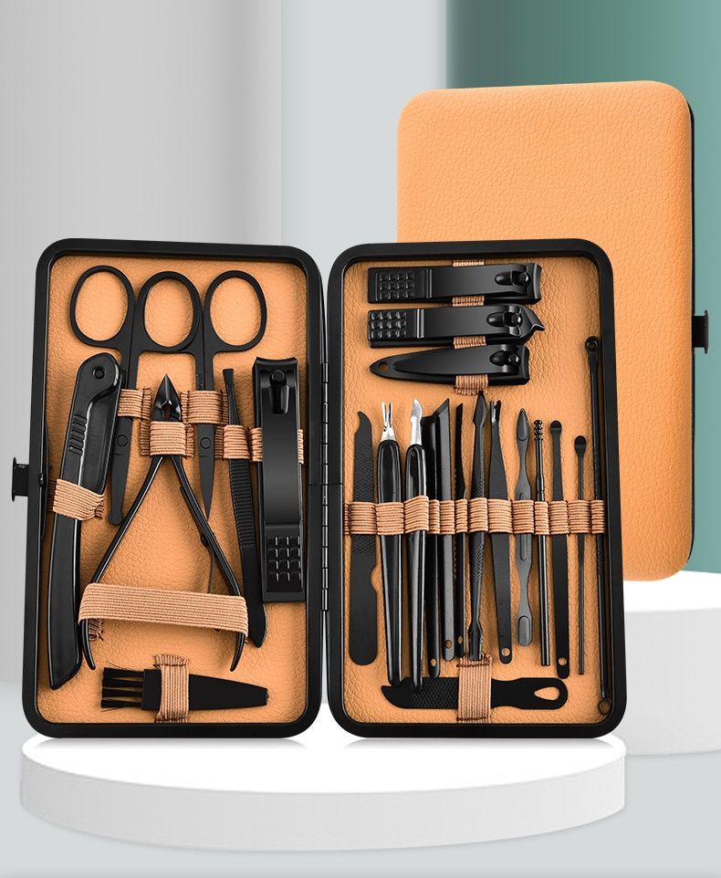 7-24pcs Manicure Tool Set Stainless Steel Cuticle Nipper Cutter Kit Professional Nail Clippers Pedicure Nail Art Grooming Tools