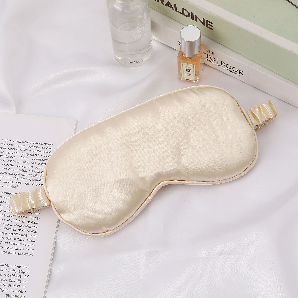 Silk Ruffle Sleep Eye Mask Soft Sleeping Eye Covers Multicolor Night Dream Blackout Eye Patches for Woman Man to Sleep Better