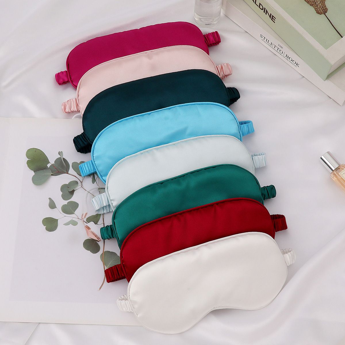 Silk Ruffle Sleep Eye Mask Soft Sleeping Eye Covers Multicolor Night Dream Blackout Eye Patches for Woman Man to Sleep Better
