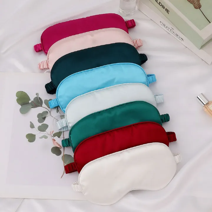 Silk Ruffle Sleep Eye Mask Soft Sleeping Eye Covers Multicolor Night Dream Blackout Eye Patches for Woman Man to Sleep Better