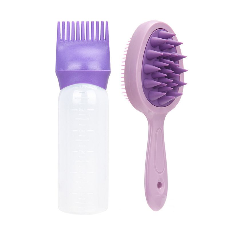 2PCS Hair Dye Applicator Bottles with Scalp Massager Brush For Hair Dyeing Shampoo Bottle Salon Hairdressing Hair Coloring Tools