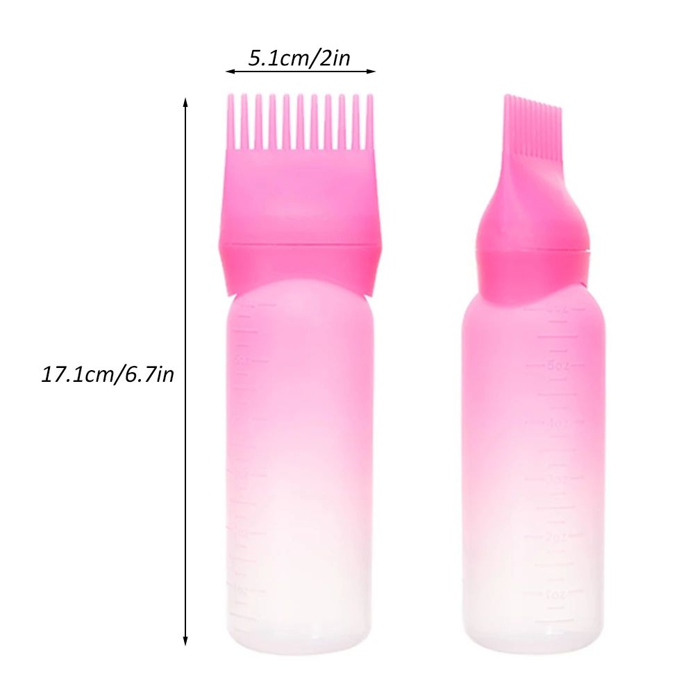 2PCS Hair Dye Applicator Bottles with Scalp Massager Brush For Hair Dyeing Shampoo Bottle Salon Hairdressing Hair Coloring Tools