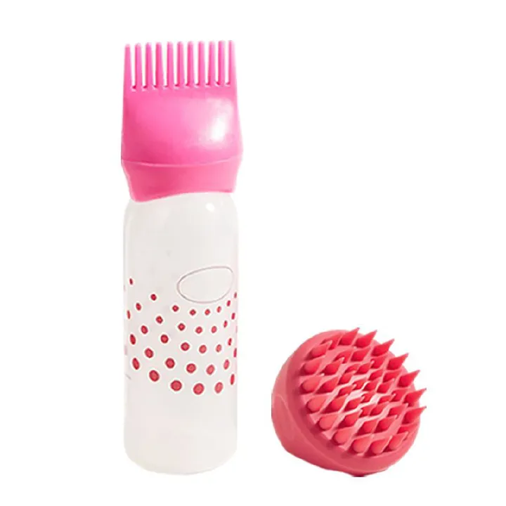 2PCS Hair Dye Applicator Bottles with Scalp Massager Brush For Hair Dyeing Shampoo Bottle Salon Hairdressing Hair Coloring Tools