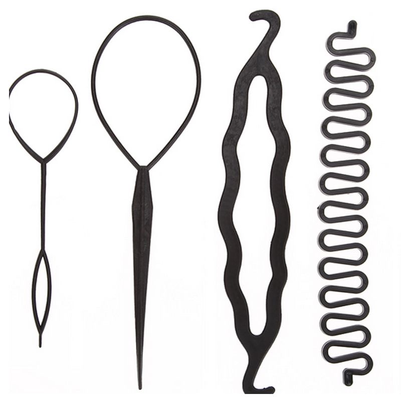 4-5Pcs/set Women Hair Twist Styling Clips Stick Bun Maker DIY Hair Braiding Tools Comb Set Multi-style Hair Accessories Braiders