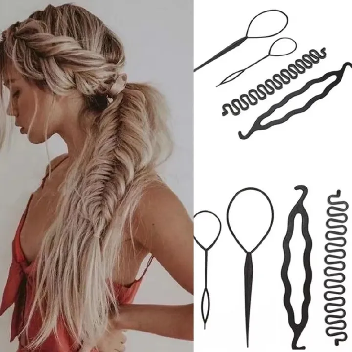 4-5Pcs/set Women Hair Twist Styling Clips Stick Bun Maker DIY Hair Braiding Tools Comb Set Multi-style Hair Accessories Braiders