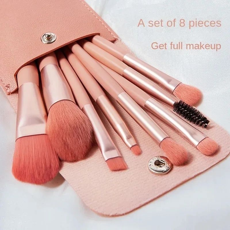8pcs High-End Professional Makeup Brushes Set with Bucket Blush Powder Eyeshadow Eyebrow Foundation Beauty Makeup Tool Brochas