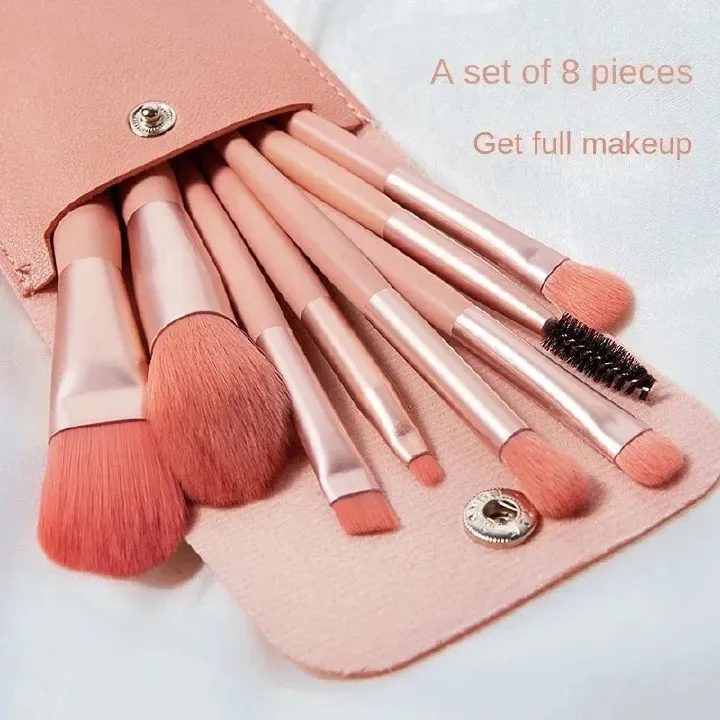 8pcs High-End Professional Makeup Brushes Set with Bucket Blush Powder Eyeshadow Eyebrow Foundation Beauty Makeup Tool Brochas