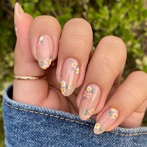 24Pcs/set Medium Length French Fake Nails Blue Pink Halo Glossy False Nail Artificial Acrylic Press On Nails Art tips Removable