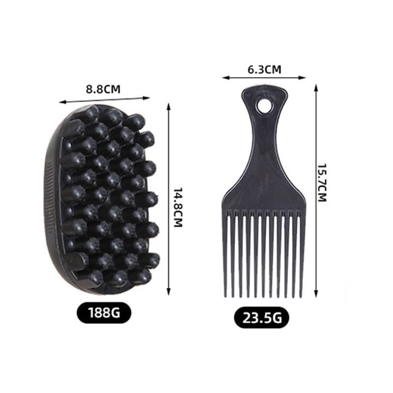 2-6pcs Professional Curly Hair Sponge Twist Brush Magic Afro Comb Rat Tail Comb Durable Rubber Fork Comb Curly Hair Styling Tools