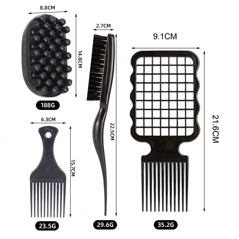 2-6pcs Professional Curly Hair Sponge Twist Brush Magic Afro Comb Rat Tail Comb Durable Rubber Fork Comb Curly Hair Styling Tools