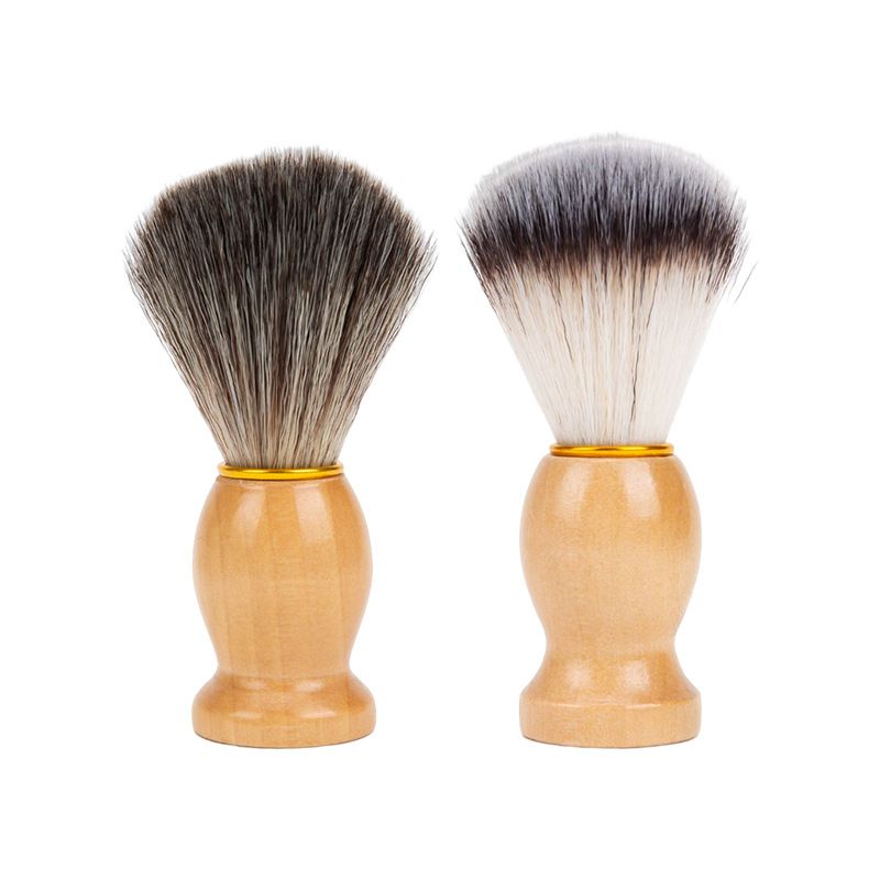 Men Shaving Brush Natural Badger Hair Wood Handle Hair Salon Shave Brush Face Beard Cleaning Appliance Barber Salon Shave Brush