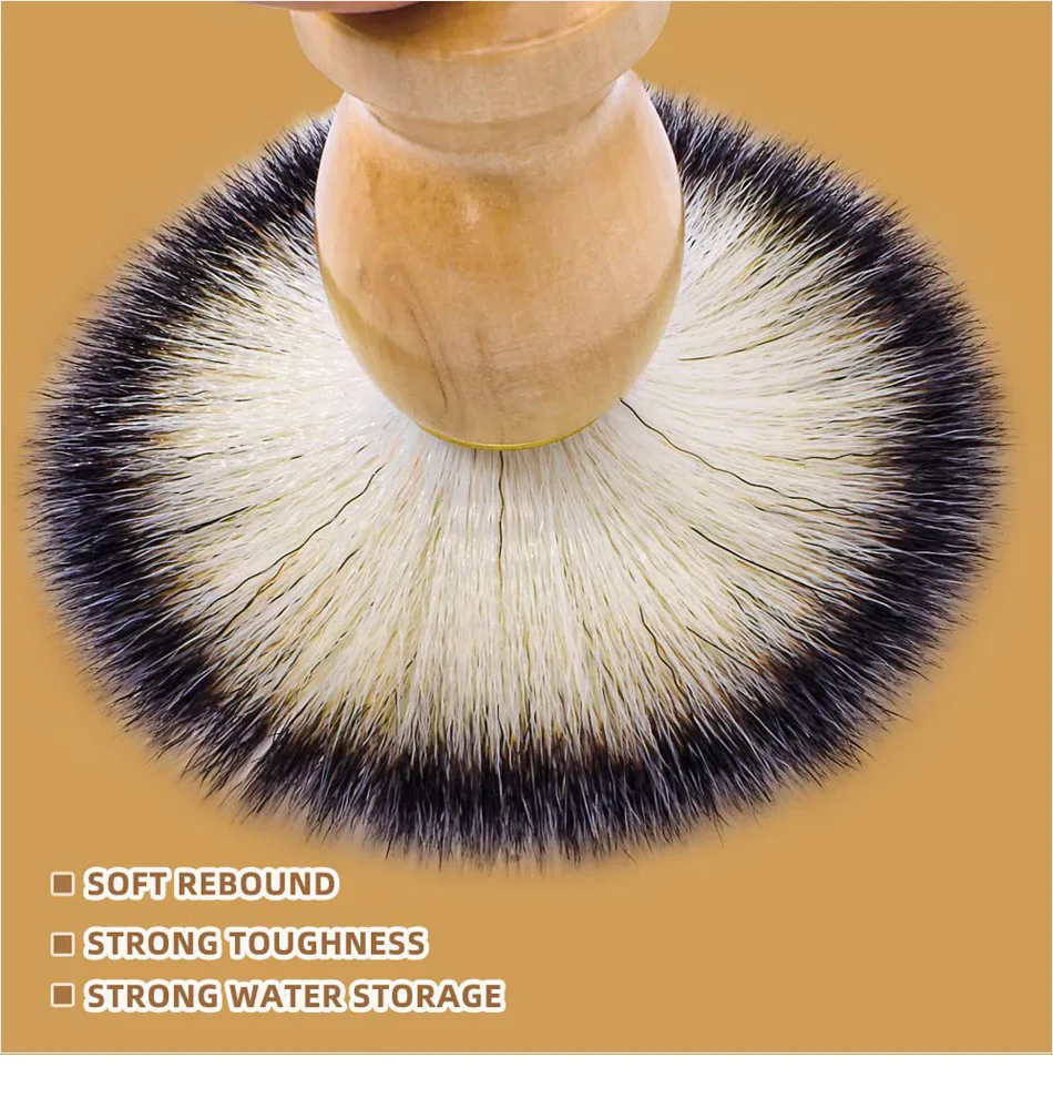 Men Shaving Brush Natural Badger Hair Wood Handle Hair Salon Shave Brush Face Beard Cleaning Appliance Barber Salon Shave Brush