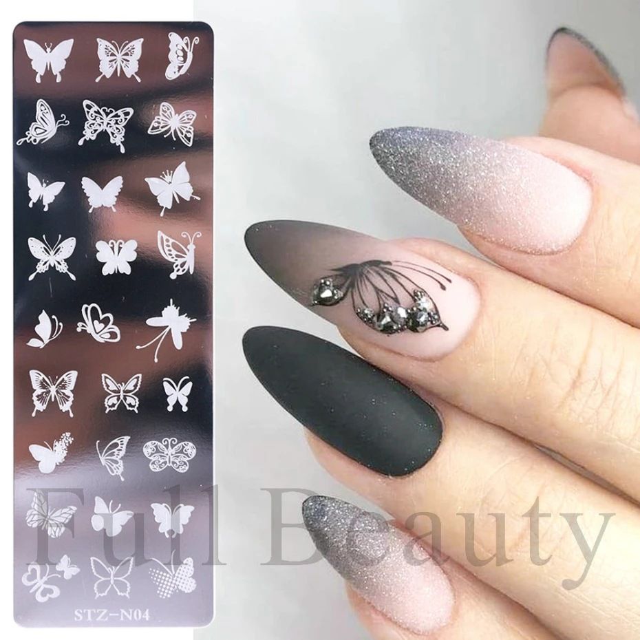 French Nail Art Stamping Plate Geometry Wave Line Drawing Templates Flower Love Lace Stamp Nail Charm Mold Stencil Tools
