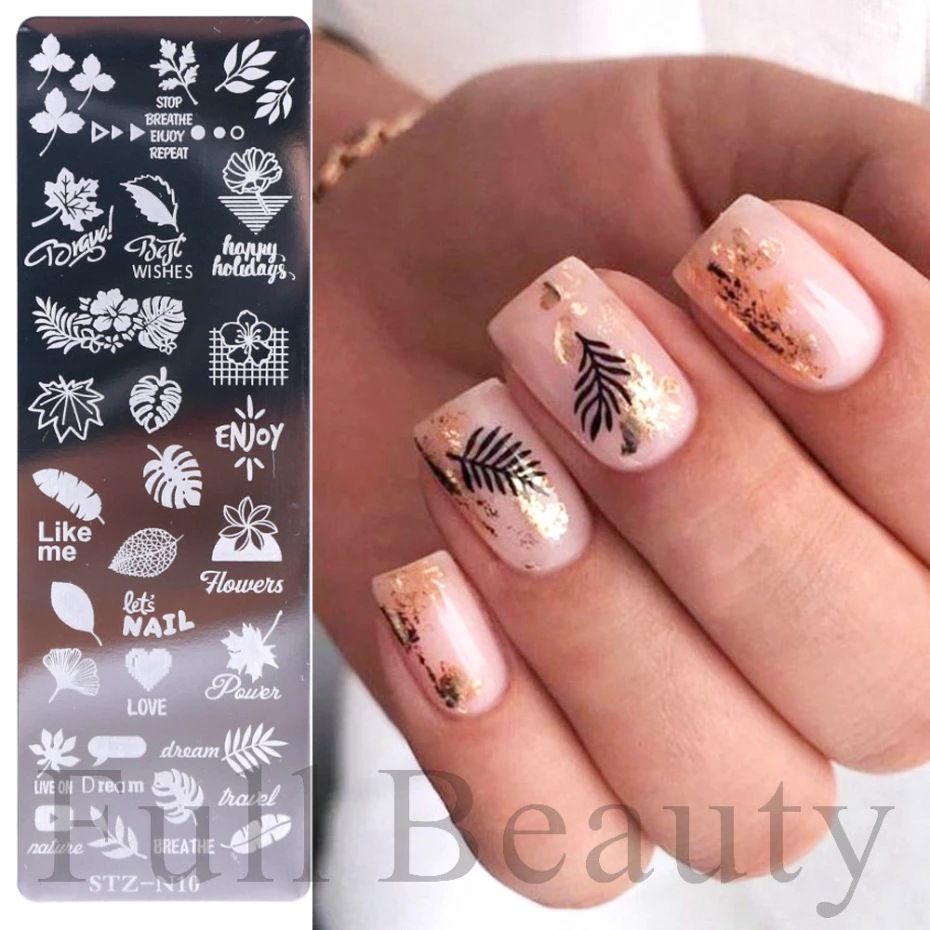 French Nail Art Stamping Plate Geometry Wave Line Drawing Templates Flower Love Lace Stamp Nail Charm Mold Stencil Tools