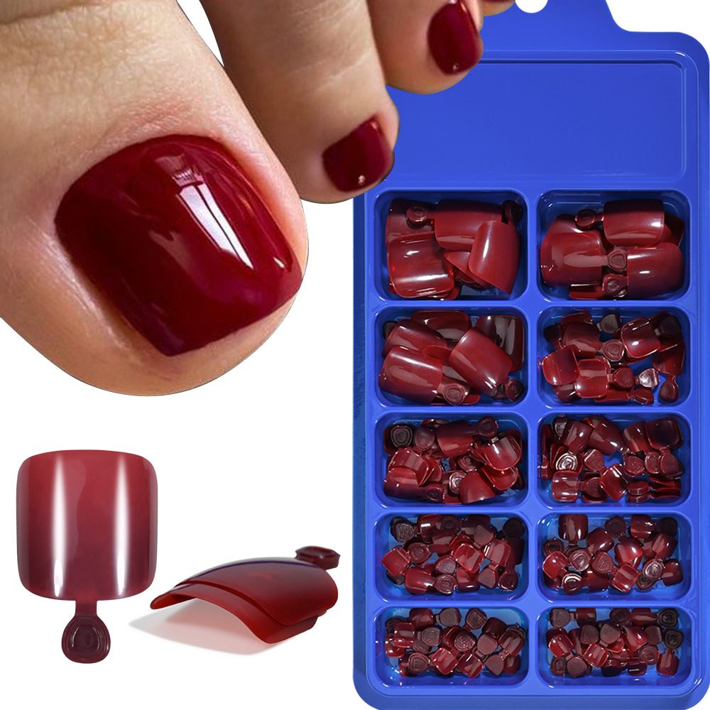 100pcs Clear False Toes Nails French Square Nature White Full Cover Fake Toe Nails Feet Nail Tips Artificial Press on Toenails