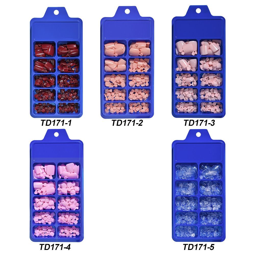 100pcs Clear False Toes Nails French Square Nature White Full Cover Fake Toe Nails Feet Nail Tips Artificial Press on Toenails