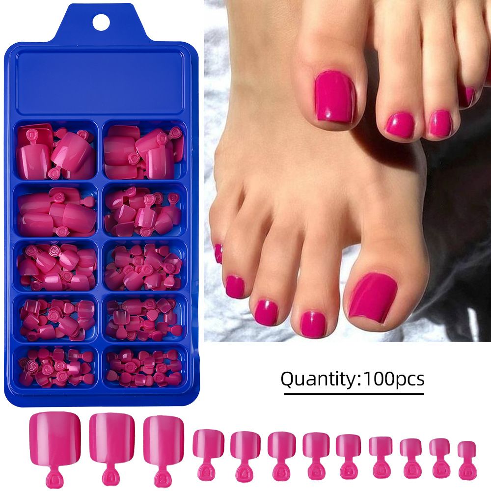 100pcs Clear False Toes Nails French Square Nature White Full Cover Fake Toe Nails Feet Nail Tips Artificial Press on Toenails