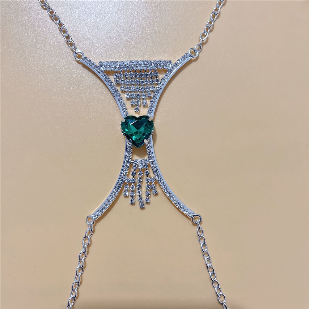 Sexy Rhinestone Chains Chest Chain Harness Waist Chain Breast Belly Body Jewelry Necklace For Women Party Clothing Accessories