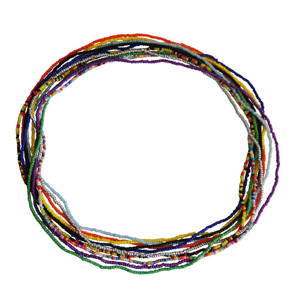 10Pcs Elastic Waist Bead Chains African Belly Beads Colorful Beach Bikini Body Belly Chain Elastic Jewelry for Women Girls