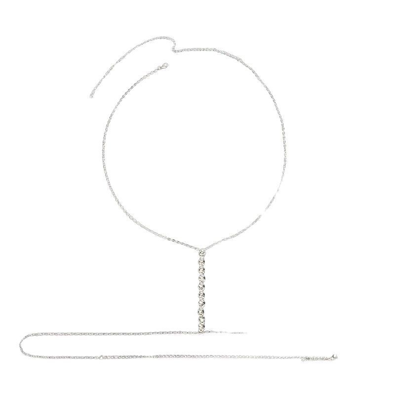 New Women Sexy Fashion Black Bead Chest Chain Body Jewelry Trend Punk Metal Tassel Waist Belly Chain Strap Decorate Street Style