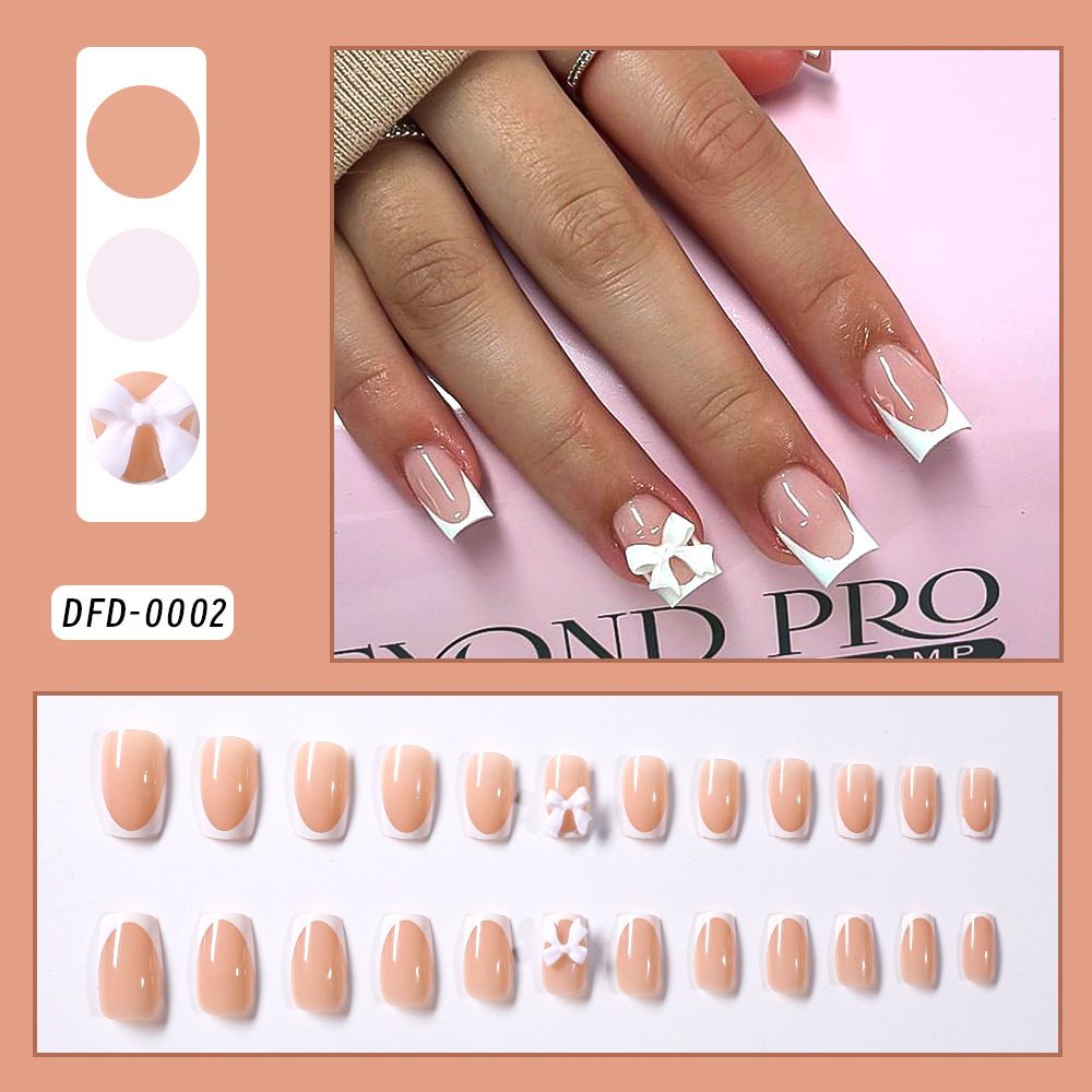 24Pcs Wearable Colorful Butterfly Designs French Press on Nails Long Ballet False Nails with Rhinestone acrylic Fake Nails tips