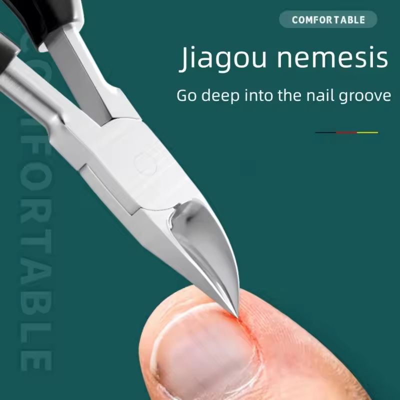 Professional Toe Nail Clippers Cutter Ingrown Toenail Tool Thick Nail Dead Skin Dirt Remover Super Sharp Curved Blade Nail Tools E0167