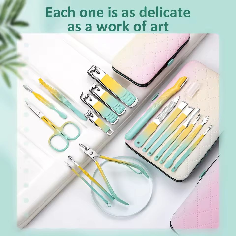 7/10/18pcs Set Professional Stainless Steel Manicure & Pedicure Kit Precision Nail Care with Travel Case with Nail Clipper
