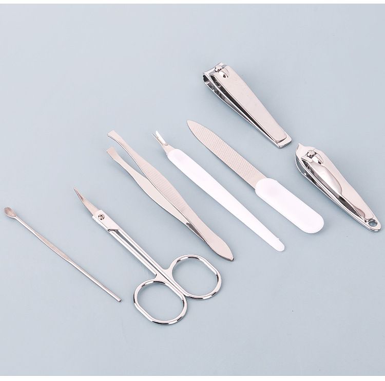 7pcs Cartoon Manicure Cutters Nail Clipper Set Household Stainless Steel Ear Spoon Pedicure Scissors Tool For Beauty