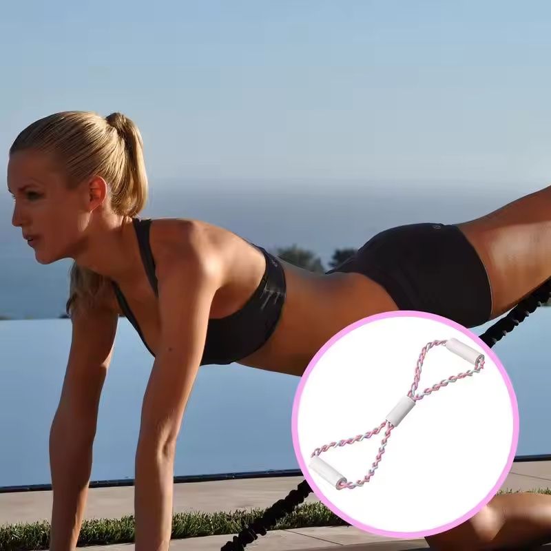 Stretch Fitness Band Fitness Bands Ergonomic Figure 8 Resistance Exercise Bands Anti-Slip Workout Bands Pilates Flexbands