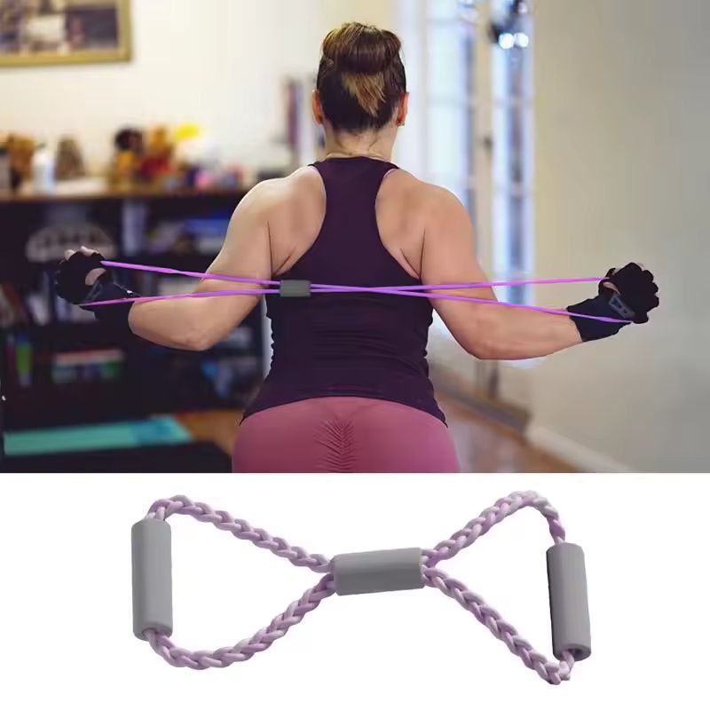 Stretch Fitness Band Fitness Bands Ergonomic Figure 8 Resistance Exercise Bands Anti-Slip Workout Bands Pilates Flexbands