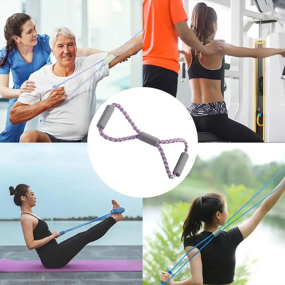 Stretch Fitness Band Fitness Bands Ergonomic Figure 8 Resistance Exercise Bands Anti-Slip Workout Bands Pilates Flexbands